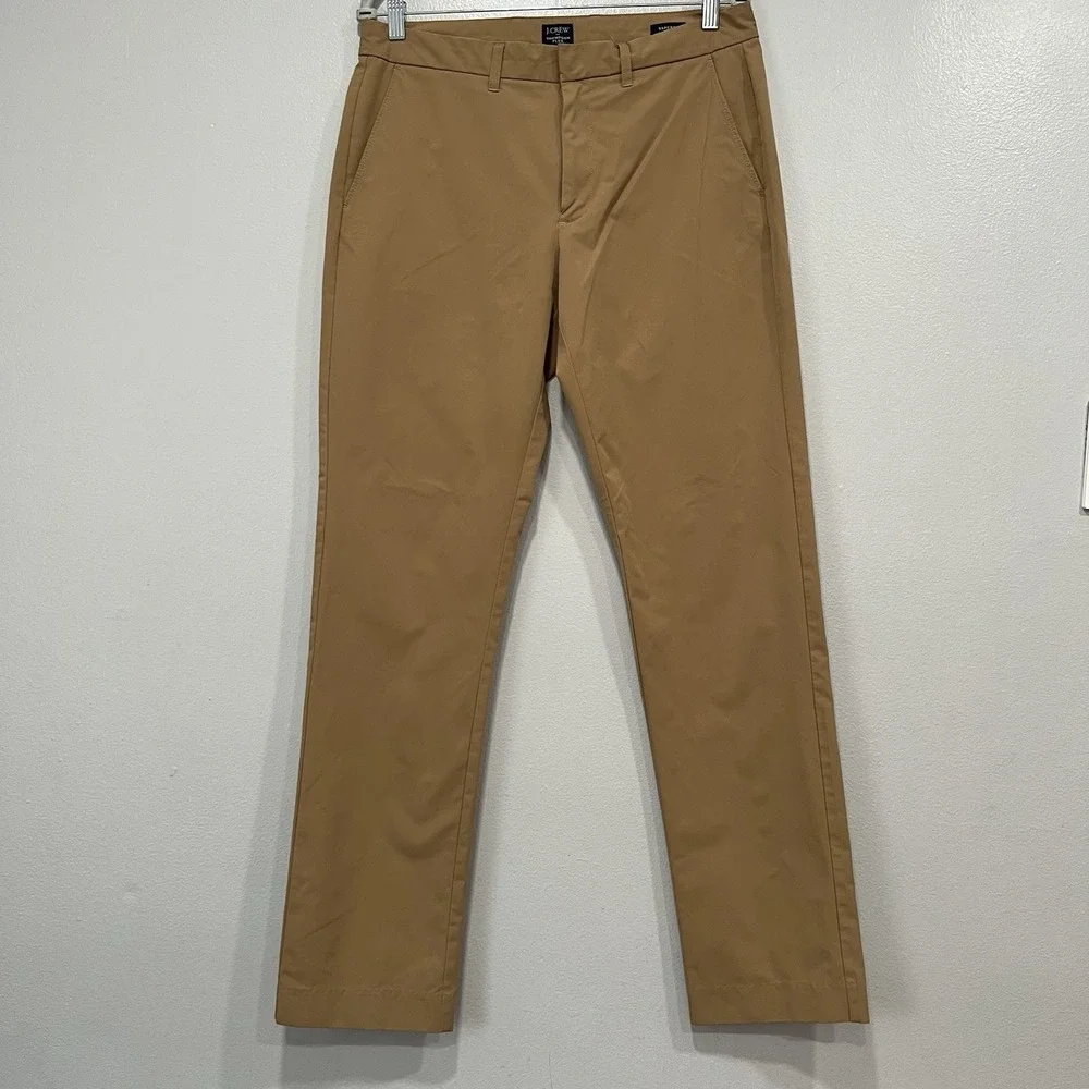 J.Crew Men's The Tech Thompson Pants Flex Size 32x34 Beige‎ Tapered